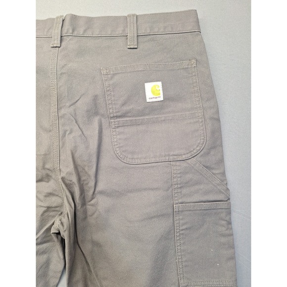Carhartt Carpenter Pants Mens 38x32 Gray Canvas Rugged Flex Relaxed Fit Workwear - Picture 3 of 15